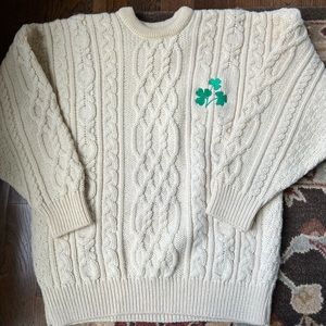 Irish wool fisherman’s sweater.